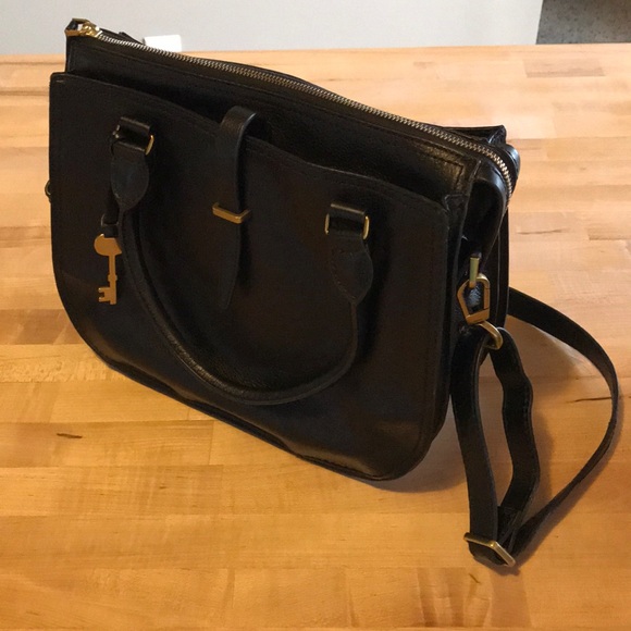 fossil ryder satchel black